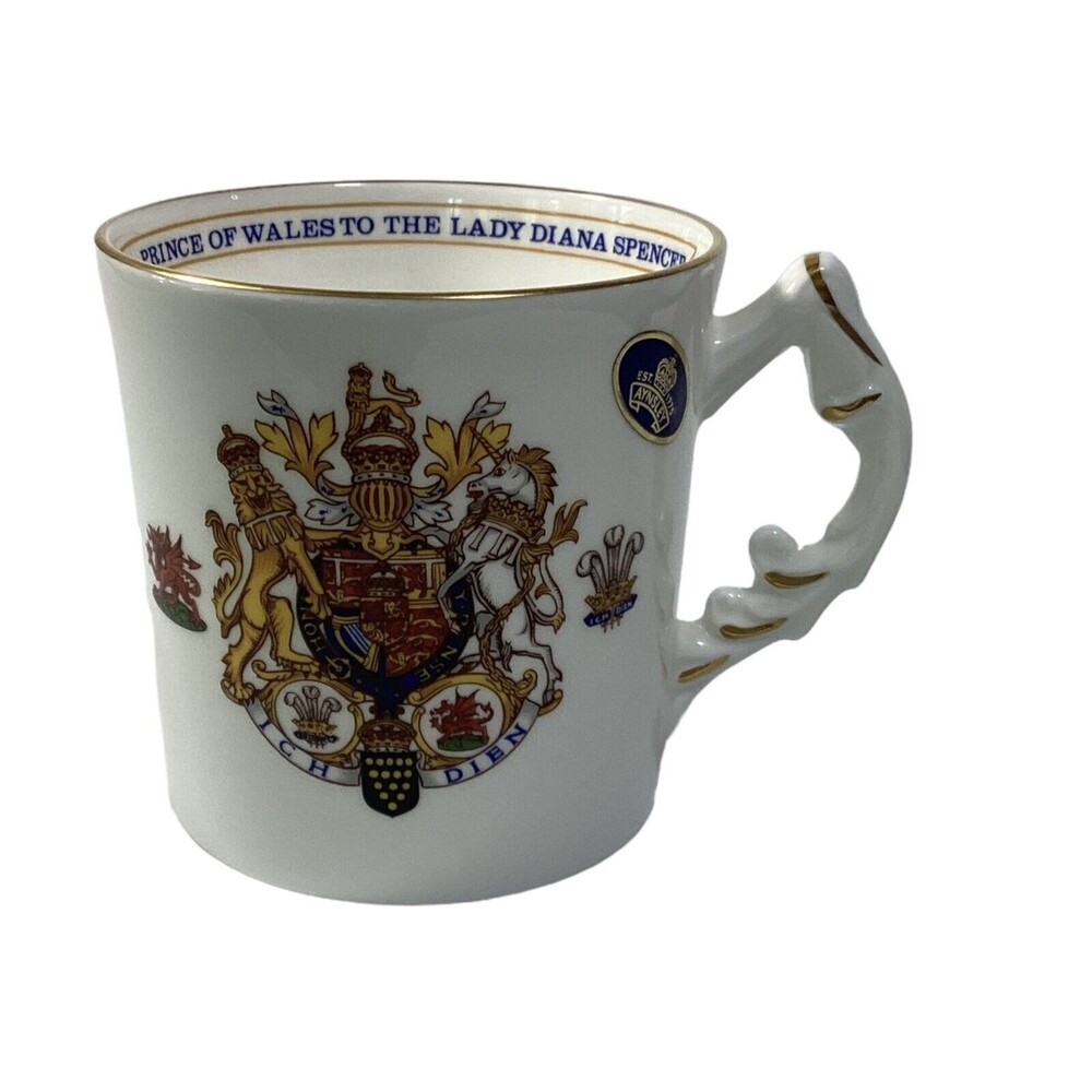 Aynsley English Fine Bone China Cup Prince Charles And Diana Spencer Marriage